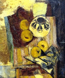 Cubist Still Life With Ceramic Bowl And Apples — Alfred Henry Maurer