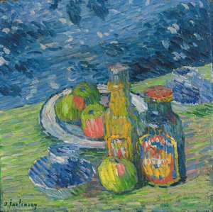 Still Life With Bottles And Fruit — Alexej Von Jawlensky
