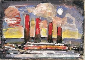 Small Suburb (with Four Fireplaces) — Georges Rouault