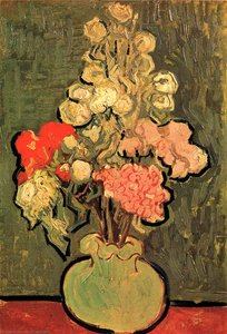 Still Life Vase With Rose-mallows — Vincent Willem Van Gogh, Post-impressionism
