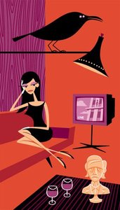 Elsa And The Raven — Josh Agle