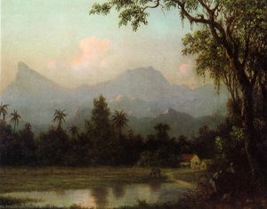 Rio De Janeiro, South American Scene With Cabin — Martin Johnson Heade