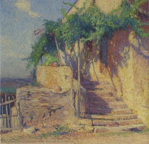 House With Vine And Staircase — Henri Jean Guillaume Martin