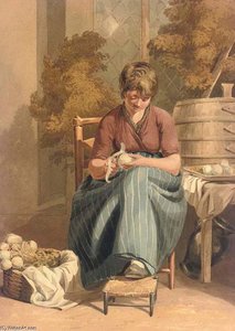 A Girl Peeling Turnips — Joshua Cristall