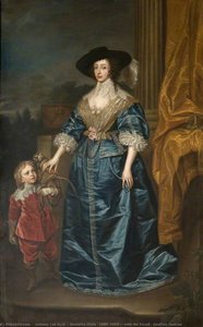Henrietta Maria (1609–1669), With The Dwarf, Geoffrey Hudson — Sir Anthony Van Dyck