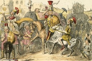 Pyrrhus Arrives In Italy With His Troupe — John Leech