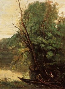 Fishing With Nets, Evening — Jean-baptiste-camille Corot