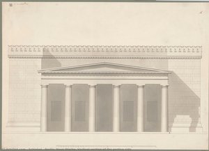 Berlin. Neue Wache. Vertical Section Of The Portico Side — Karl Friedrich Schinkel, Neoclassical Architectural Drawing