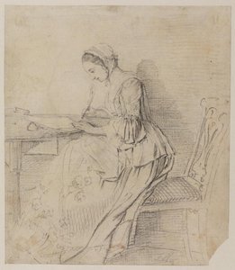 Young Lady Writing At A Table — Paul Sandby