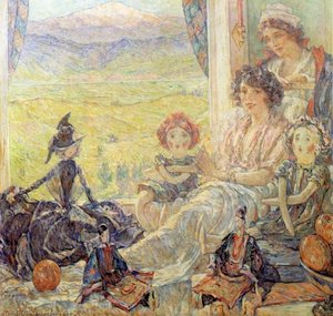 Young Girl With Dolls — Robert Lewis Reid