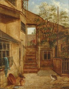Courtyard With Cat And Robin, South Street, Dorking, Surrey — John Beckett