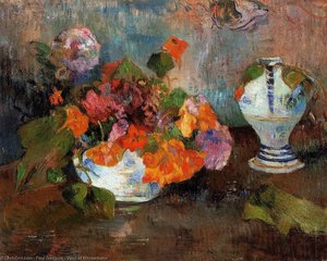 Vase Of Nasturtiums — Eugène Henri Paul Gauguin