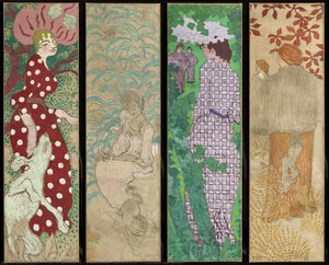 Panneaux décoratifs - Femmes au jardin