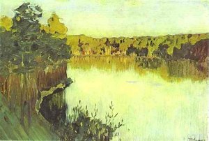 Sunset Over A Forest Lake. Study — Isaak Ilyich Levitan, Impressionism