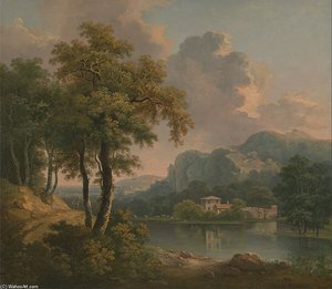 Wooded Hilly Landscape — Abraham Pether