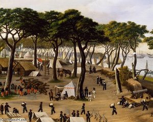 Argentine Military Encampment Along Parana