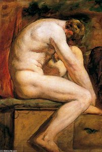 Male Nude Crouching — William Etty