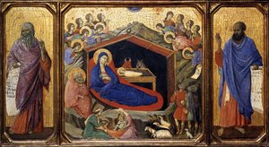 The Nativity Between Prophets Isaiah And Ezekiel — Duccio Di Buoninsegna