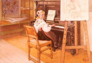 Lillanna Is Playing Mozart — Carl Larsson