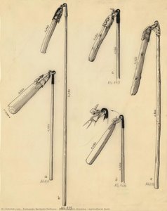 Ethnographic drawing - agricultural tools