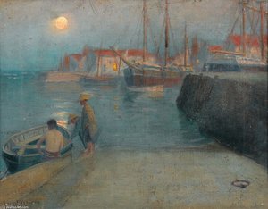 Hafenpartie Im Mondlicht — Lionel Walden