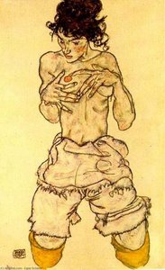 Seminudo Sdraiato — Egon Schiele, Expressionism