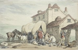 Richardson's Show. A Flying Wagon — Thomas Rowlandson