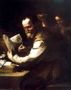 Xanthippe I'acqua Poured Into The Neck Of Socrates — Luca Giordano
