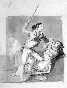 Woman Battered With A Cane — Francisco José De Goya Y Lucientes