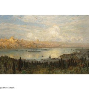 The Golden Horn, From Tepebasi Looking At The Beyazit Tower And Sulemymaniye Mosque