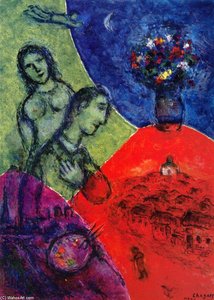 Self Portrait With Bouquet — Marc Chagall