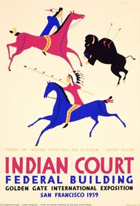 From An Indian Painting On Elkskin Great Plains — Louis Siegriest, Contemporary Realism
