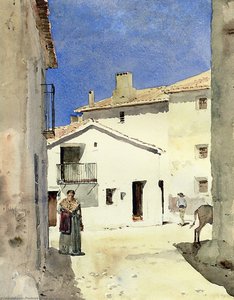 A Street In Denia, Spain — Frederick Childe Hassam