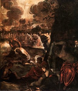The Baptism Of Christ — Jacopo Tintoretto, Baroque Mannerism