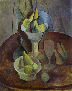 Compotier, Fruit, And Glass — Pablo Picasso, Cubist Still Life