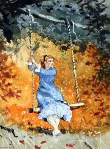 Girl On A Swing — Winslow Homer, Realist Painting