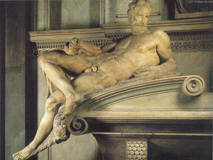 Tomb Of Lorenzo De - Medici Detail Twilight — Michelangelo Buonarroti