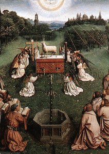 The Ghent Altarpiece Adoration Of The Lamb (detail Centre) — Jan Van Eyck