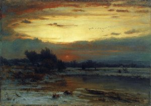Winter, Close Of Day (also Known As A Winter Day) — George Innes, Realism