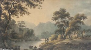 Figures In A Romantic Landscape — Francis Nicholson
