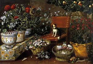 Garden View with a Puppy