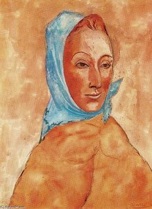 Retrato De Fernande Olivier Con Pañuelo — Pablo Picasso, Cubism