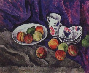 Still Life. Peaches. — Pyotr Konchalovsky, Fauvism