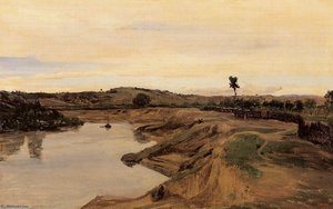 The Poussin Promenade Aka Roman Campagna — Jean-baptiste-camille Corot