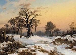 Faggot Gatherers Returning Home In A Snowy Landscape