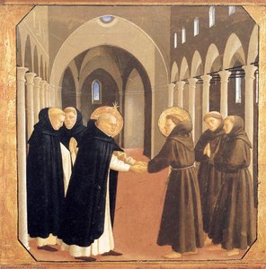 The Meeting Of Sts Dominic And Francis Of Assisi — Fra Angelico, Early Renaissance