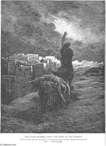 The Levite Carries The Woman's Body Away — Paul Gustave Doré
