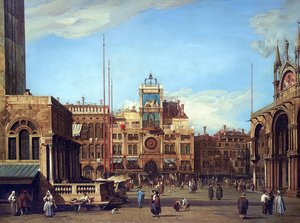 Piazza San Marco: The Clocktower — Canaletto