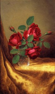 Red Roses In A Crystal Goblet — Martin Johnson Heade, Academic Realism