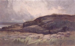 Untitled (landscape With Rocks) — Edward Mitchell Bannister, Tonalism